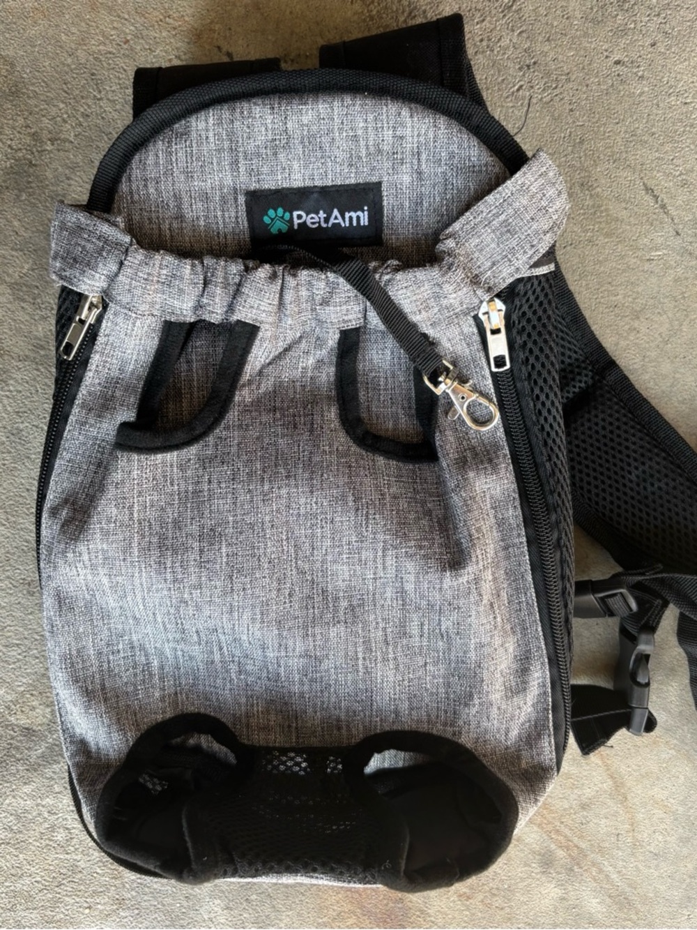 Heather Gray Front-Entry Pet Carrier Backpack